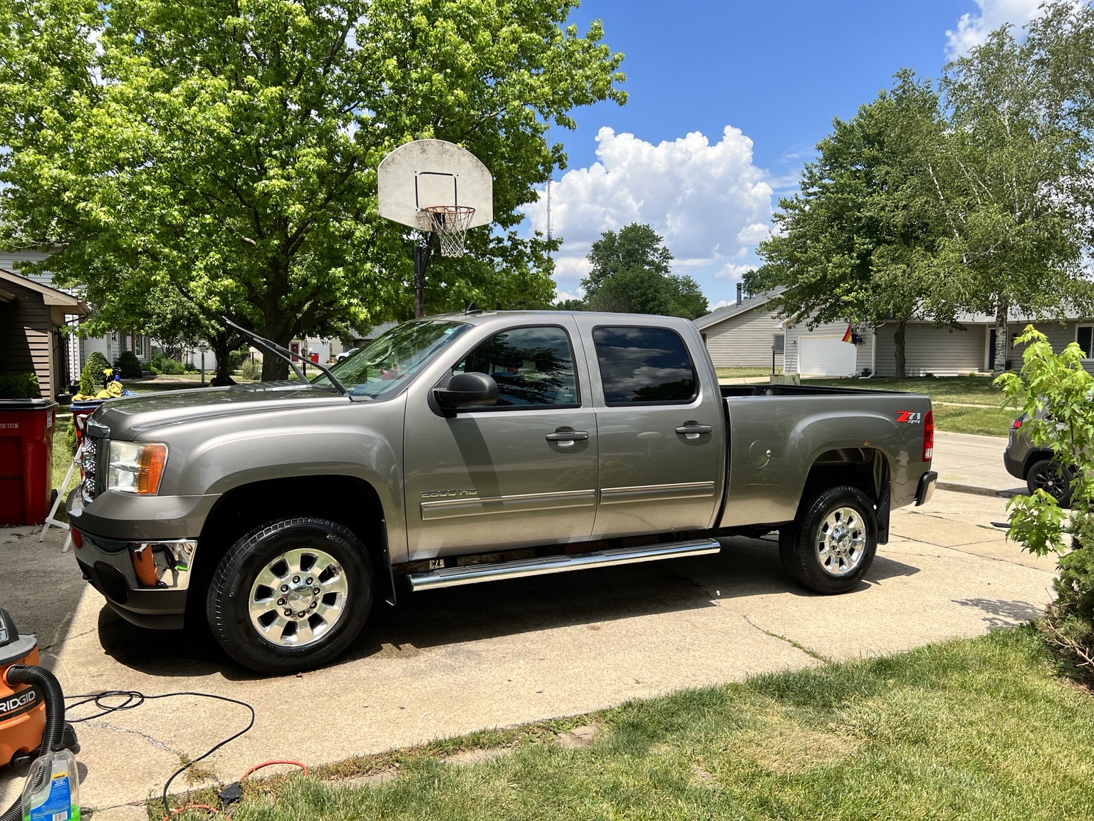 Gray GMC truck after exterior detailing